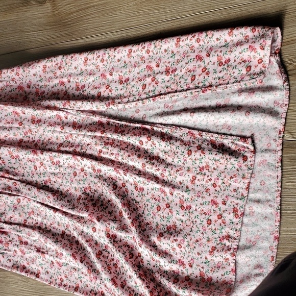 AFRM Hazel Baby Pink Ditzy Floral Smocked Dress - Picture 9 of 12